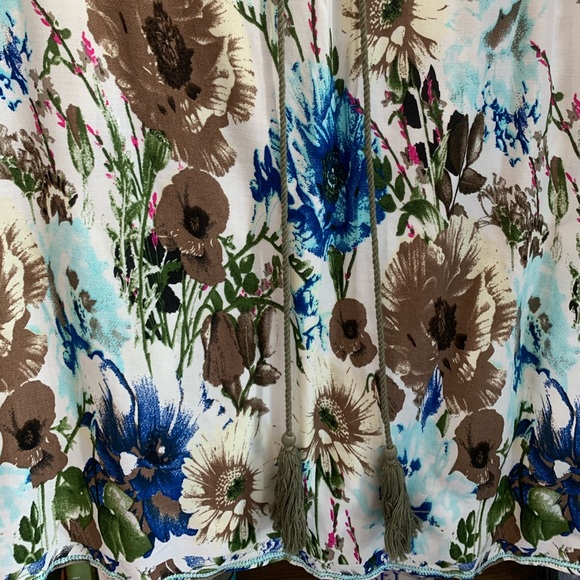 Floral 3/4 Sleeve Bathing Suit Cover-up - Picture 3 of 5